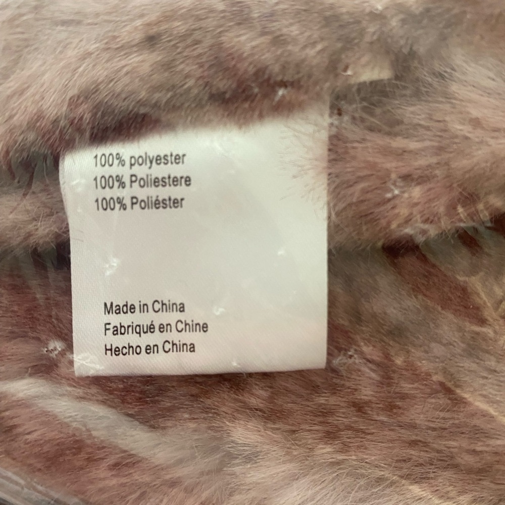 Anthropologie Sophie Faux Fur Throw Blanket — Earthy Pink - Picture 3 of 4